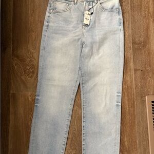 Express Light Wash Straight Leg Jeans
